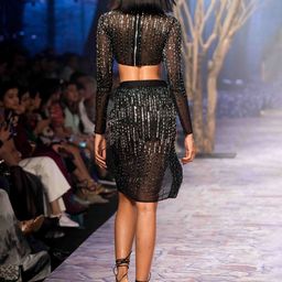 NIRMOOHA Self Design Embellished Sheer Net A-line Skirt image 2