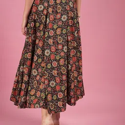 Deewa Abstract Printed Flared Maxi Skirts image 2
