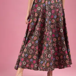 Deewa Abstract Printed Flared Maxi Skirts image 3