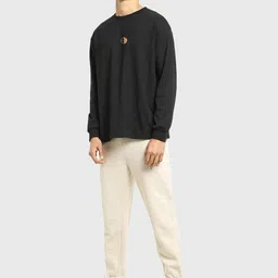 Bewakoof Men Graphic Printed Drop-Shoulder Sleeves Cotton Oversize T-shirt-image-64