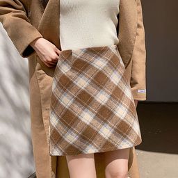 LULU & SKY Checked A-Line Mini Skirt image 3