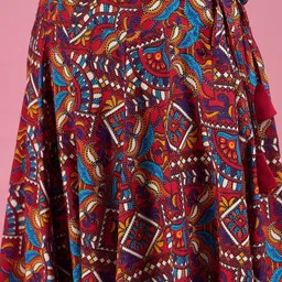 Deewa Abstract Printed Flared Maxi Skirts image 4