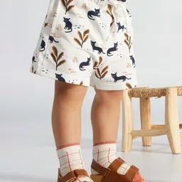 KIABI Boys Conversational Printed Mid-Rise Pure Cotton Shorts image 3