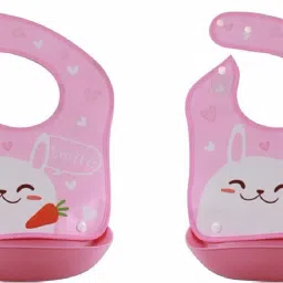 2 Pieces Waterproof Silicone Roll up Washable Crumb Catcher Baby Feeding Eating Bib-16