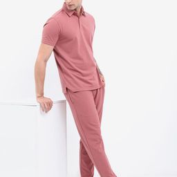 HIGHLANDER Men Popcorn Structured Polo Neck T-shirt-image-49