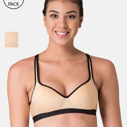 KOMLI Women Pack Of 2 Non Wired Lightly Padded Workout Bra-picture-33