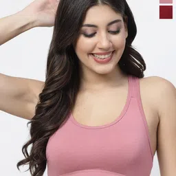Docare Pack Of 2 Full Coverage Non Padded Workout Bra- All Day Comfort-33