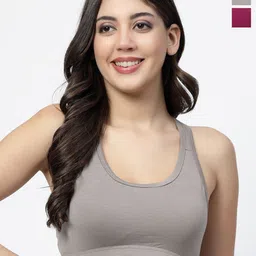 Docare Pack of 2 Full Coverage Non Padded Workout Bras With All Day Comfort-14