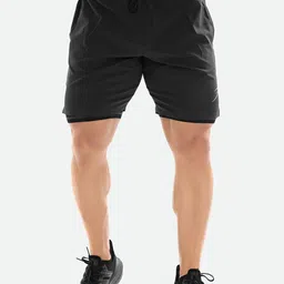 FUAARK Men Grey Skinny Fit High-Rise Training or Gym Sports Shorts with Antimicrobial Technology-image-60