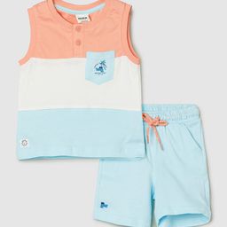 max Boys Colourblocked Pure Cotton T-Shirt & Shorts-image-11