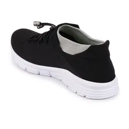 FAUSTO Men Black Mesh Walking Non-Marking With Memory Foam Sports Slip-On Shoes image 3