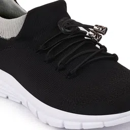 FAUSTO Men Black Mesh Walking Non-Marking With Memory Foam Sports Slip-On Shoes image 2