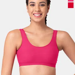 Tweens Pack Of 2 Full Coverage Cotton Workout Bra All Day Comfort-3