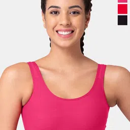 Tweens Pack Of 3 Full Coverage Cotton Workout Bra All Day Comfort-13