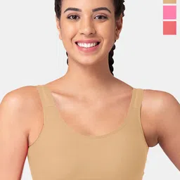 Tweens Pack Of 3 Full Coverage Cotton Workout Bra All Day Comfort-18