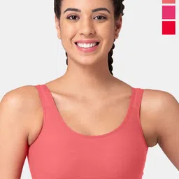 Tweens Pack Of 3 Full Coverage Cotton Workout Bra All Day Comfort-11
