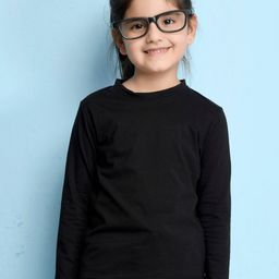 NUSYL Girls Black High Neck Raw Edge T-shirt-image-39