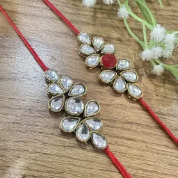 Thread P2-1101+Serial Assorted, Kundan Rakhi, Chawal Roli Pack Set-23