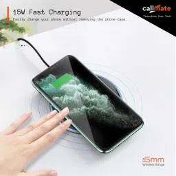 Callmate 15W C-Thru Wireless Fast Charging Pad, Universal Compatibility Charging Pad image 2