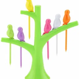Fancy Bird Fork for Eating Fruits Disposable Plastic Dinner Fork Set-13