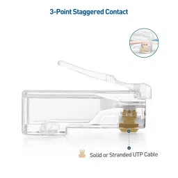 Civon Pack of 50 RJ45 Cat5e Pass Through Connector LAN Ethernet PlugRJ45 Cat6 8P8C Network Interface Card image 3