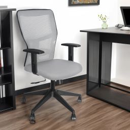 Ergo Medium Back Chair (Finish Color - Grey, DIY) NA Office Adjustable Arm Chair-image-21