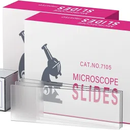 Microscope Glass Slides (50 slides) 75 X 25 X 1.4 mm with cover slip 18x18mm Standard Slide-37