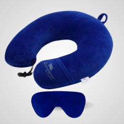 Polyester Fibre Abstract Travel Pillow Pack of 1-image-3