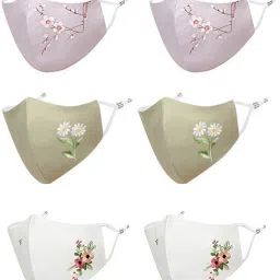 Anti-Pollution Anti-Bacterial BFE>99% 4 Layer Protective Face Mask Girl & Women Blossom_Combo_Large_06 Reusable, Washable Cloth Mask-16