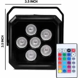 Plastic Body Flat Par Light LED Mini RGB Dj Disco Party Lighting, Multicolour. Single Disco Ball-5