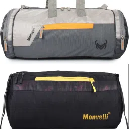 20 L Gym Duffel Bag - GYM DUFFLE BAG FOR INDOOR OUTDOOR SPORTS - Grey, Black-image-66