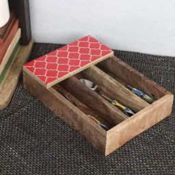 Red Mango Wood Cutlery Holder by VarEesha-picture-4