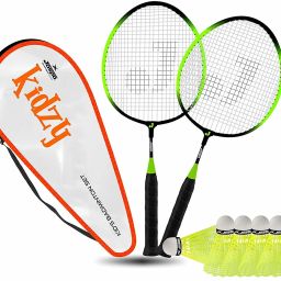 Kidzy Steel Badminton Racquet Set with 6pc.Nylon Shuttlecock. Badminton Kit-18
