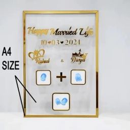 Acrylic Thumb Impression Gift | Wedding Thumb Print | Couple Gift 12 inch Wedding Thumb Print-image-65