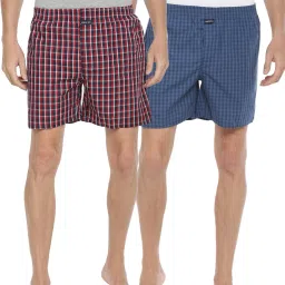 Pack of 2 Super Combed Cotton Checkered Men Boxer-image-2