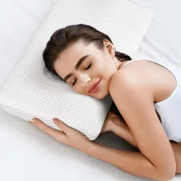 dzx-re Cervical Contour Memory Stomache / Side Sleepers / Anti-Snoring Memory Foam Solid Orthopaedic Pillow Pack of 1 image 3