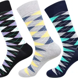 Office/ Buisness/ Formal Full Length Socks Men Argyle Mid-Calf/Crew-image-19