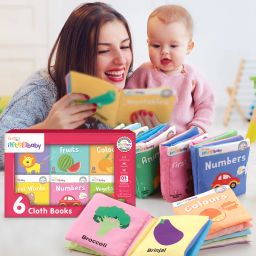 6 Washable Non-Toxic Early Learning Sensory Cloth Book Set for 10+ Months Babies-image-49