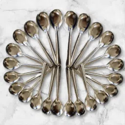 HEERA MOTI-24 Steel Dessert Spoon Set-image-23