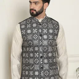 SOJANYA Embroidered Woven Nehru Jackets-picture-50