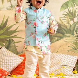 VASTRAMAY SISHU Floral Printed Muslin Cotton Nehru Jacket-image-44