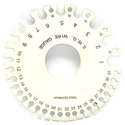 SWG Round Sheet Metal Wire Cable Gauge Standard Thickness Gauge with Very Clear Numbers and Letters (Round Wire Gauge) image 1