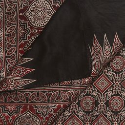 Dupatta Bazaar Black & Maroon Printed Block Print Dupatta image 2