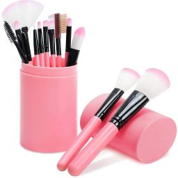 Premium 12-Piece Makeup Brush Set with Storage Cup – Soft Bristles, Professional-image-3