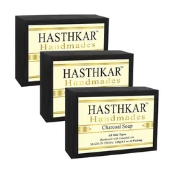 Hasthkar Set of 3 Handmade Charcoal Soaps for All Skin Types - 125 g Each-26