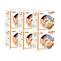 Anuved Set of 6 Herbal Panchamrit Soap For Healing & Moisturising Skin - 125g Each-14