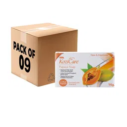 KOZICARE Pack of 9 Papaya Soaps with Kojic Acid+Vit E+Papaya Extract - 75g each-26