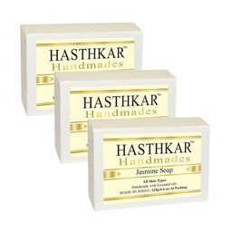Hasthkar Set of 3 Handmade Jasmine Soap with Glycerin & Coconut Oil - 125 g Each-48