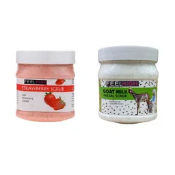 FEELHIGH Set Of 2 Strawberry & Goat Milk Face & Body Scrubs 500ml Each-66