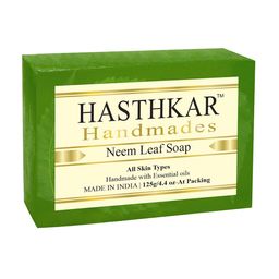 Hasthkar Set of 3 Handmade Neem Leaf Soap with Glycerin & Coconut Oil - 125 g Each image 4